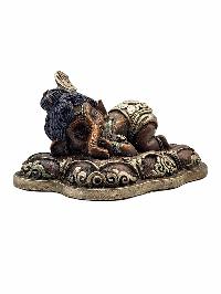 [ganesh], Buddhist Statue, [silver And Chocolate Oxidized]