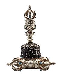 Bell And Dorje [vajra], [high Quality], Antique Finishing, [silver Plated]