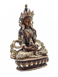 [aparimita], Buddhist Statue, [silver And Chocolate Oxidized]