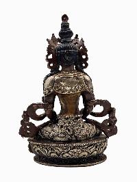 [aparimita], Buddhist Statue, [silver And Chocolate Oxidized]