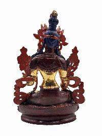 [white Tara], Buddhist Miniature Statue, [partly Gold Plated, Face Painted]