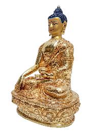 [shakyamuni Buddha], Buddhist Handmade Statue, [face Painted] And [gold Plated]