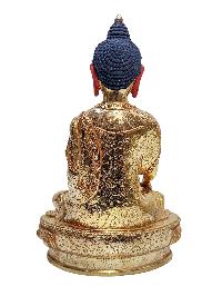 [shakyamuni Buddha], Buddhist Handmade Statue, [face Painted] And [gold Plated]