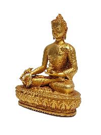 Buddhist Miniature Statue Of Medicine Buddha, [gold Plated]