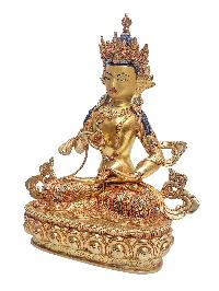[vajrasattva], Buddhist Handmade Statue, [face Painted], [stone Setting] And [gold Plated]