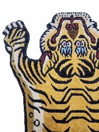 Handwoven Tiger Design Rug From Nepal, Extra Small Size