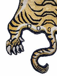 Handwoven Tiger Design Rug From Nepal, Extra Small Size