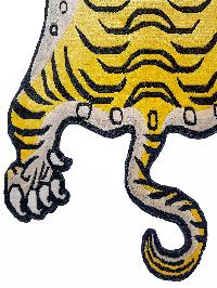 Handwoven Tiger Design Rug From Nepal, Small Size