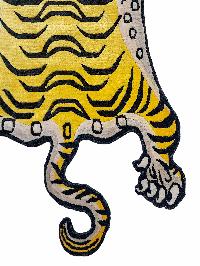 Handwoven Tiger Design Rug From Nepal, Small Size