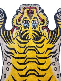 Handwoven Tiger Design Rug From Nepal, Small Size