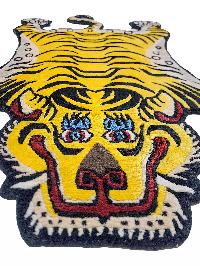 Handwoven Tiger Design Rug From Nepal, Small Size