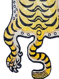 Handwoven Tiger Design Rug From Nepal, Medium Size
