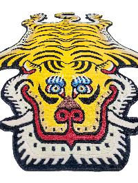Handwoven Tiger Design Rug From Nepal, Medium Size