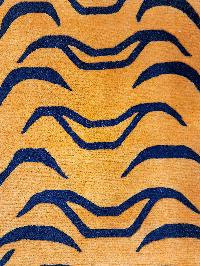 Handwoven Tiger Design Rug From Nepal, Orange Color, Large Size