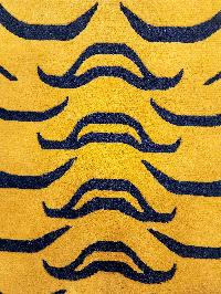 Handwoven Tiger Design Rug From Nepal, Orange-yellow Color, Large Size