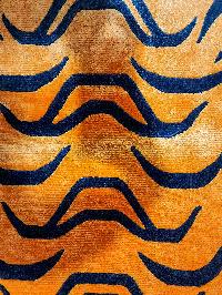 Handwoven Tiger Design Rug From Nepal, Orange Color, Large Size