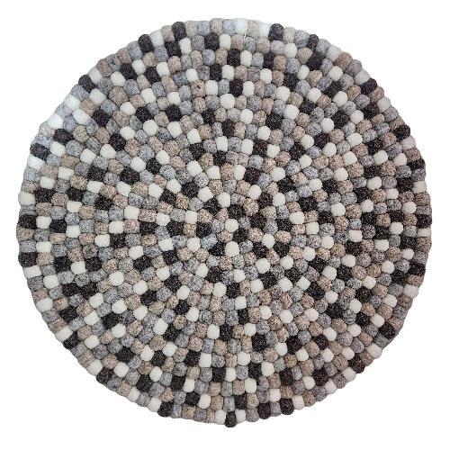 [felt Beads Matt], Handwoven In Nepal, Natural Color, Medium Size, Felt Carpet
