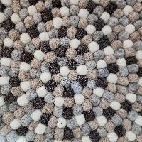 [felt Beads Matt], Handwoven In Nepal, Natural Color, Medium Size, Felt Carpet