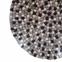 [felt Beads Matt], Handwoven In Nepal, Natural Color, Medium Size, Felt Carpet