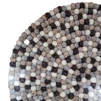 [felt Beads Matt], Handwoven In Nepal, Natural Color, Medium Size, Felt Carpet