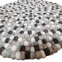 [felt Beads Matt], Handwoven In Nepal, Natural Color, Medium Size, Felt Carpet
