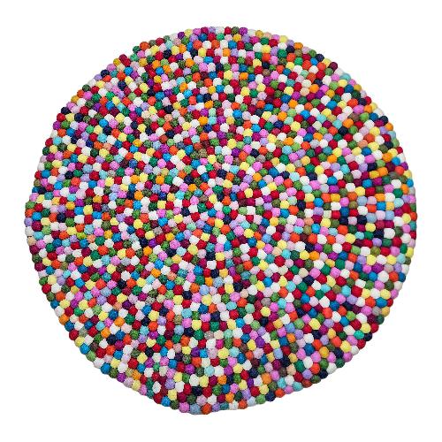 [felt Beads Matt], Handwoven In Nepal, Rainbow Color, Large Size, Felt Carpet