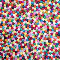 [felt Beads Matt], Handwoven In Nepal, Rainbow Color, Large Size, Felt Carpet