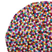 [felt Beads Matt], Handwoven In Nepal, Rainbow Color, Large Size, Felt Carpet