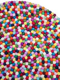 [felt Beads Matt], Handwoven In Nepal, Rainbow Color, Large Size, Felt Carpet