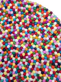 [felt Beads Matt], Handwoven In Nepal, Rainbow Color, Large Size, Felt Carpet