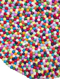 [felt Beads Matt], Handwoven In Nepal, Rainbow Color, Large Size, Felt Carpet