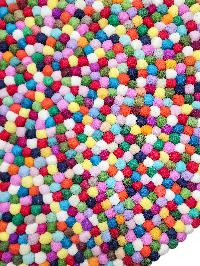 [felt Beads Matt], Handwoven In Nepal, Rainbow Color, Large Size, Felt Carpet