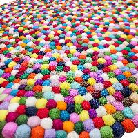 [felt Beads Matt], Handwoven In Nepal, Rainbow Color, Large Size, Felt Carpet