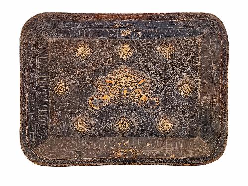 Buddhist Metal Wall Hanging, Tibetan Calendar With [cheppu], Antique Finishing