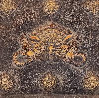 Buddhist Metal Wall Hanging, Tibetan Calendar With [cheppu], Antique Finishing