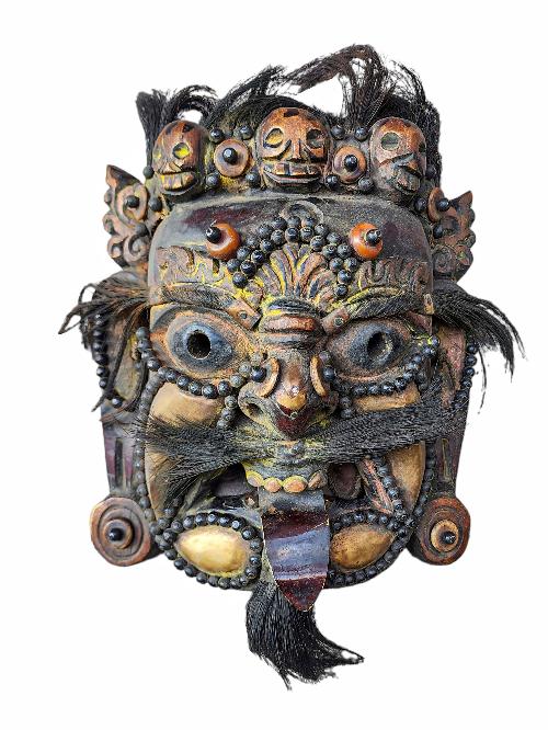 [mahakala], Handmade Mask Of Bhairav, Antique Finishing
