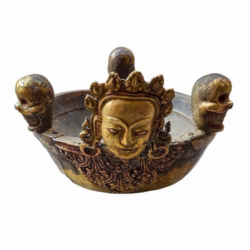 [kapala], Buddhist Handmade Ritual Item, Gold Plated
