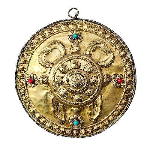 Buddhist Metal Wall Hanging, Tibetan Calendar With [dharma Wheel]