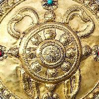 Buddhist Metal Wall Hanging, Tibetan Calendar With [dharma Wheel]