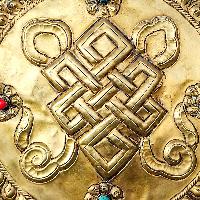 Buddhist Metal Wall Hanging, Tibetan Calendar With [endless Knot]