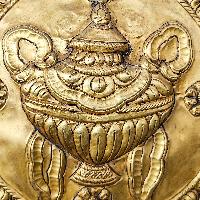 Buddhist Metal Wall Hanging, Tibetan Calendar With [treasure Vase]