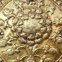 Buddhist Metal Wall Hanging, Tibetan Calendar With [lotus]