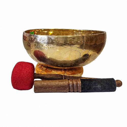 [singing Bowl], Buddhist Hand Beaten, Antique Finishing, [select Accessories]
