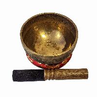 Kopre Singing Bowl, Buddhist Hand Beaten, Antique Finishing, Note J 390 Hz, [select Accessories]