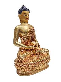[amitabha Buddha], Buddhist Handmade Statue, [face Painted] And [gold Plated]