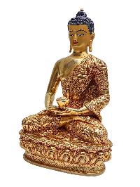 [amitabha Buddha], Buddhist Handmade Statue, [face Painted] And [gold Plated]