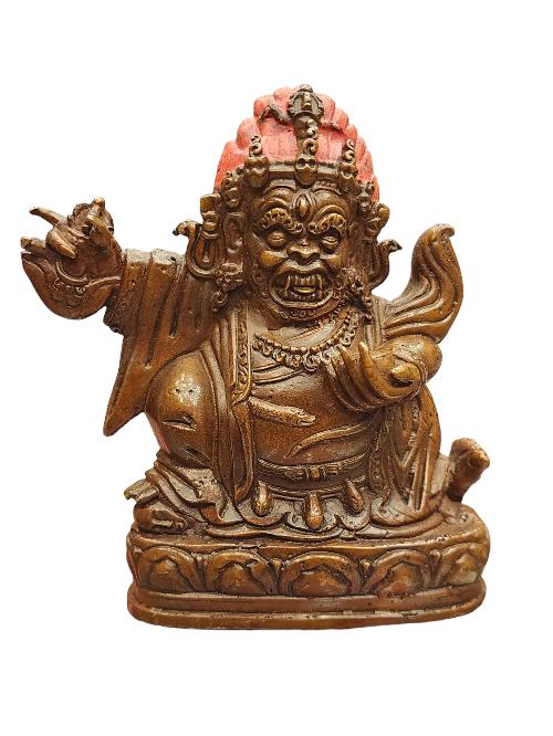 [mahakala Panjaranatha], Mahakala 2 Arms, Buddhist Statue, [chocolate Oxidized]