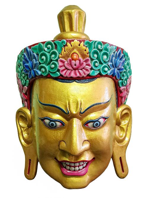 [padmasambhava] Guru, Handmade Wooden Mask, [painted], [high Quality], Rimpoche