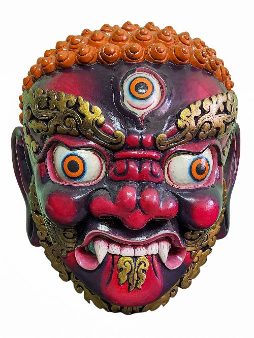 [dorje Drolo], Handmade Wooden Mask, [painted], [high Quality]