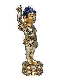 [siddhartha Buddha], Buddhist Handmade Statue, [face Painted] And [gold Plated], First Stage Of Buddha Life Story, Baby Buddha